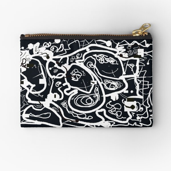 Black and White Doodle Zipper Pouch