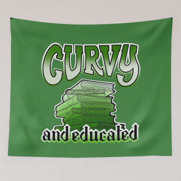 Item preview, Curvy and educated, books on the shelf,  green designed and sold by weilertsen.