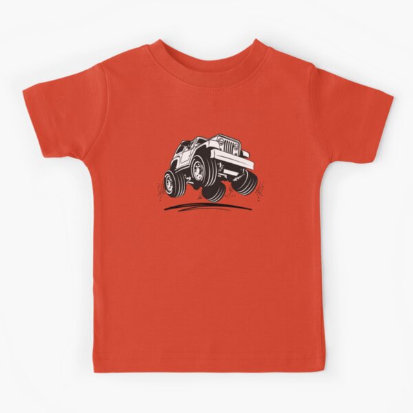 Cartoon Jeep Wrangler Kids T-Shirt