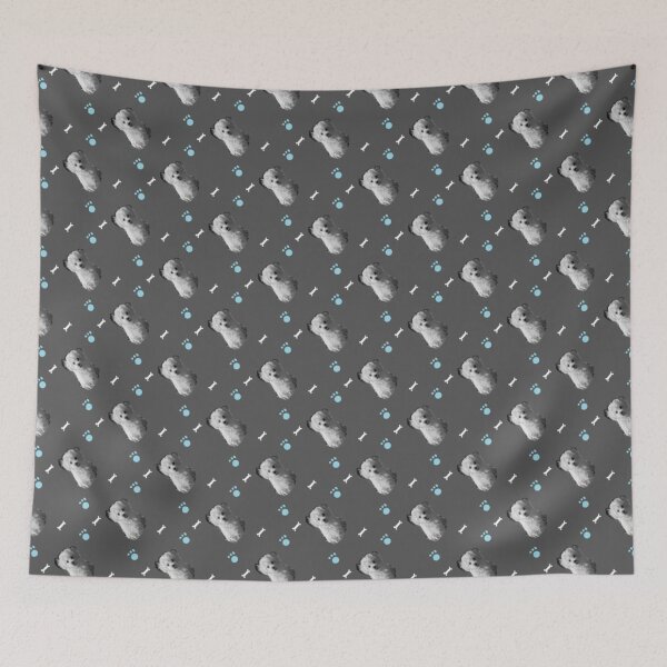 Item preview, Dog pattern on gray designed and sold by tetibright.
