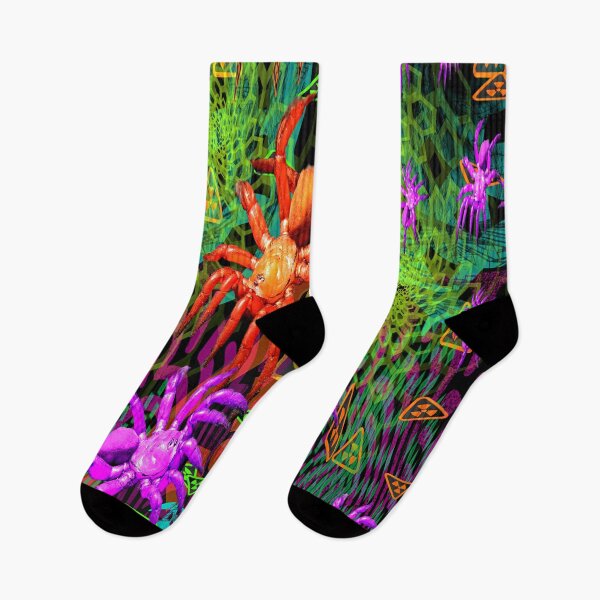 Item preview, Radioactive Creepy Crawlies (Neon Fluorescent Spiders Halloween) designed and sold by Discordant Dreams Art.