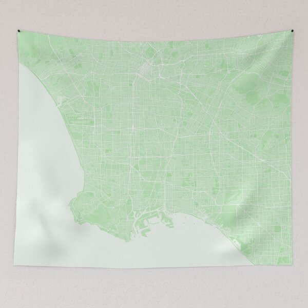 Item preview, Los Angeles minimalistic map monochrome pastel green designed and sold by softlycarol.