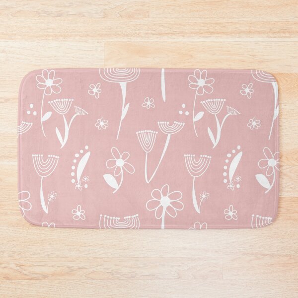 Item preview, Hand drawn wild flower seamless pattern - blush pastel pink and white.  Caroline Laursen original designed and sold by Caroline Laursen.