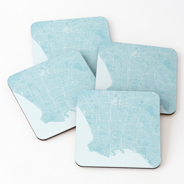 Item preview, Los Angeles minimalistic map monochrome pastel blue designed and sold by softlycarol.