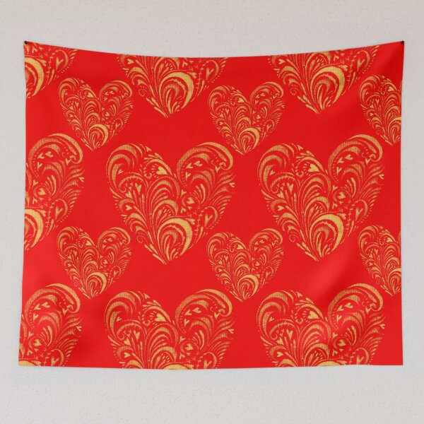 Item preview, Golden-red heart -seamless pattern designed and sold by Olga Vialkova.