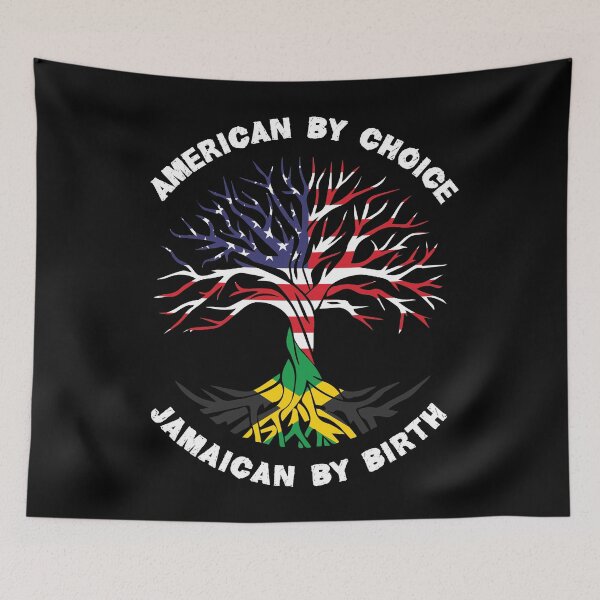 Item preview, Jamaican By Birth American By Choice, Half Jamaican Half American Flag, Jamaican Roots Tree designed and sold by ArtsyloShop.