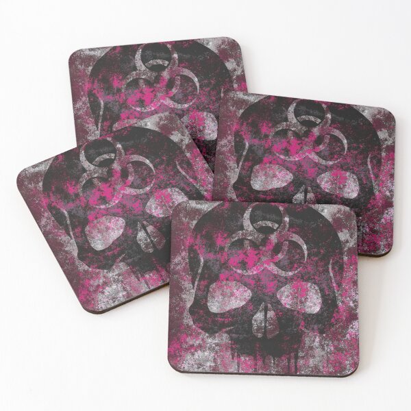 Item preview, Magenta Grunge Biohazard Skull designed and sold by iscaStudioArt.