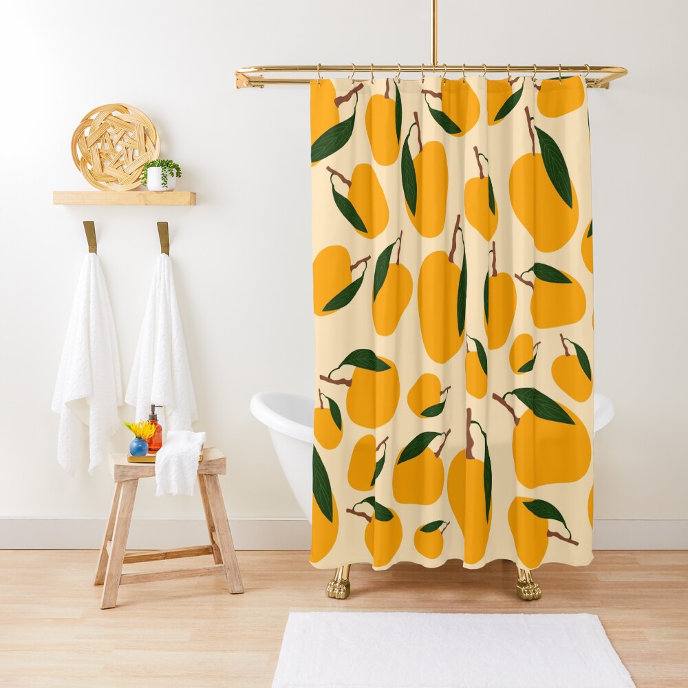 Mango Summer Fruit Pattern Shower Curtain