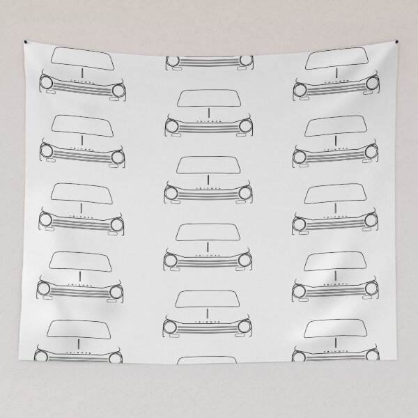 Item preview, Triumph Herald 13/60 classic 1960s British car black outline graphic designed and sold by soitwouldseem.