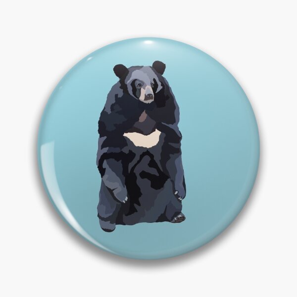 Item preview, M is For Moon Bear,Moon Bear Artwork – Striking Asiatic Black Bear Illustration and Wildlife Design designed and sold by PrettylittlepastelUk.