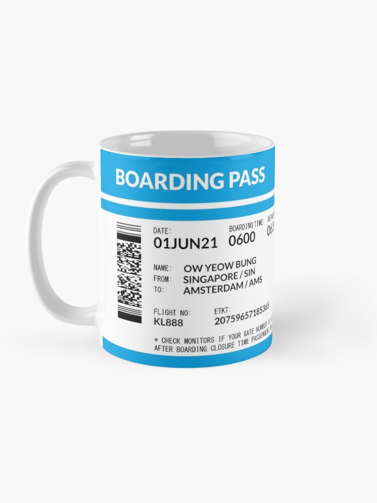 Alternate view of Boarding Pass 4000x1660 KL64 Mug