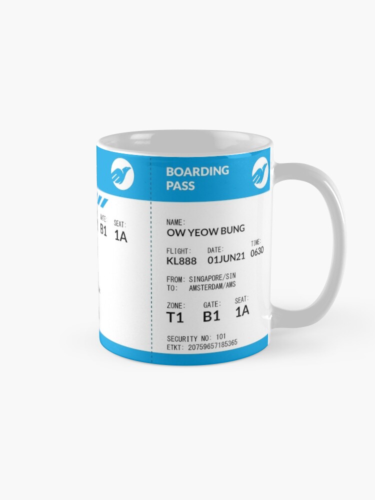 Alternate view of Boarding Pass 4000x1660 KL64 Mug