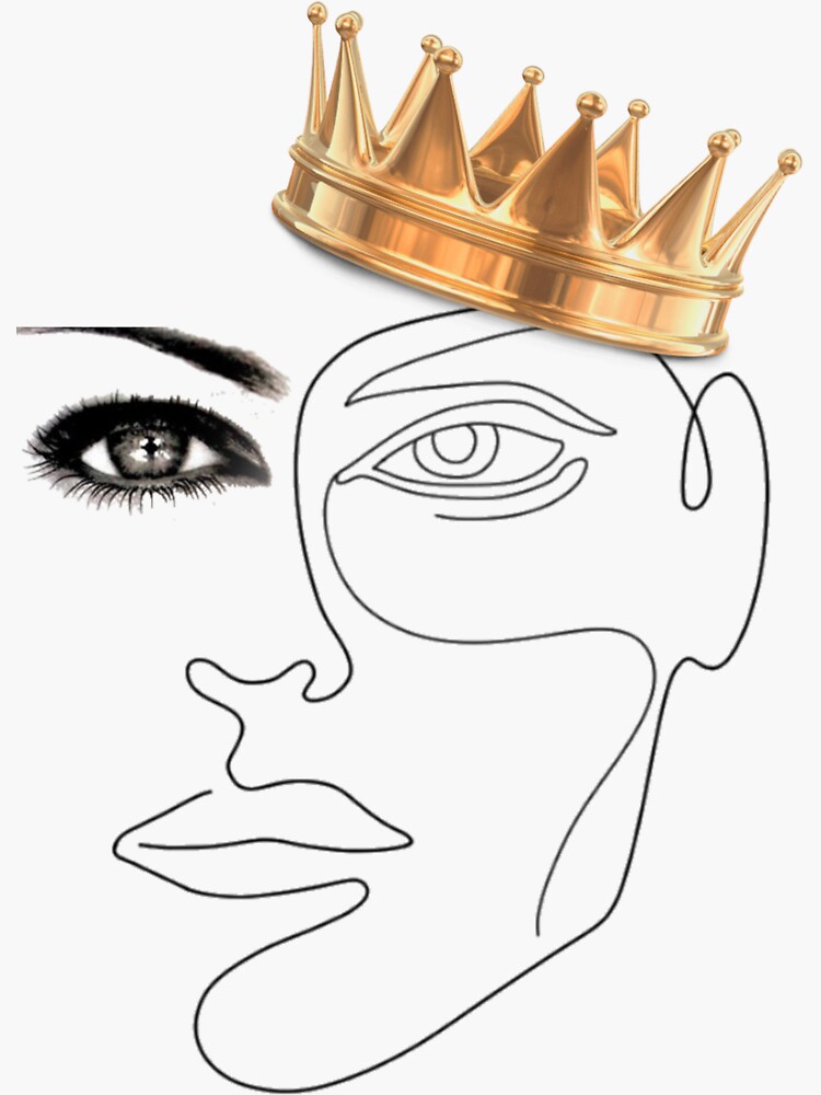 "Queen face art designs drawing" Sticker for Sale by