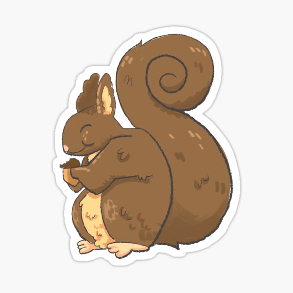 Squirrel with Acorn Sticker