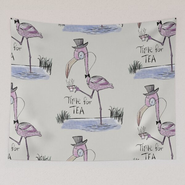 Item preview, Time for tea posh flamingo designed and sold by Matt Corrigan.