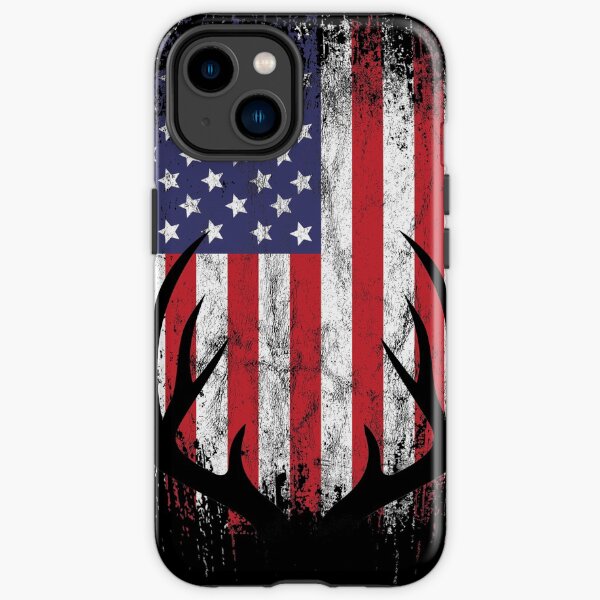 Deer Hunting American Flag Whitetail Buck Antlers iPhone Tough Case