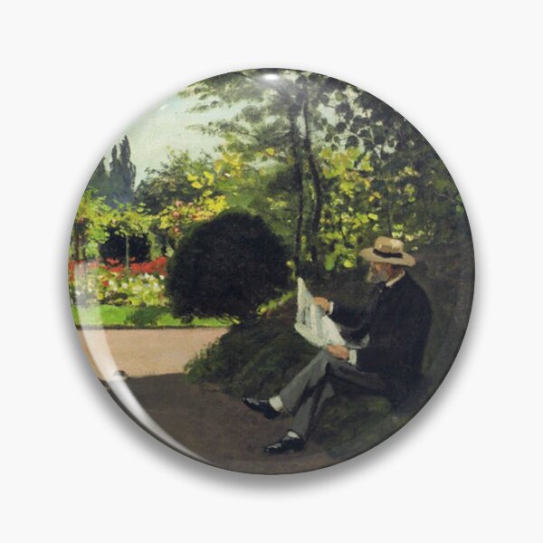 Item preview, Adolphe Monet Reading In The Garden 1866 - Claude Monet Painting designed and sold by molamode.