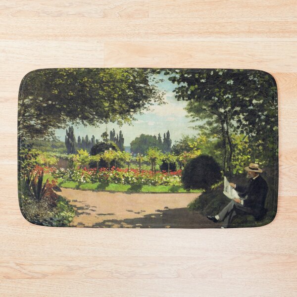 Item preview, Adolphe Monet Reading In The Garden 1866 - Claude Monet Painting designed and sold by molamode.