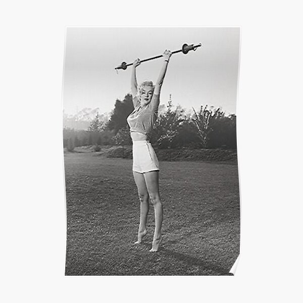"Marilyn Monroe Workout Weights, Hollywood Photography" Poster for Sale