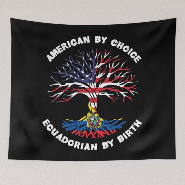 Item preview, Ecuadorian By Birth American By Choice, Half Ecuadorian Half American Flag, Ecuadorian Roots Tree designed and sold by ArtsyloShop.