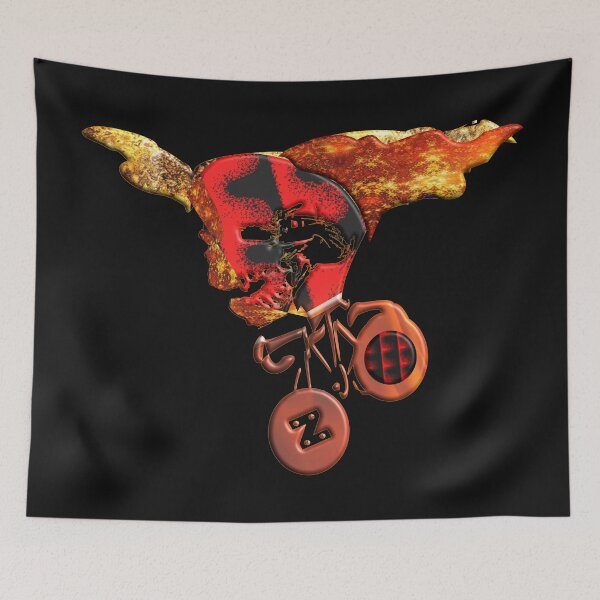 Item preview, Funny burning zombie skull on bicycle(3) designed and sold by Ralek.