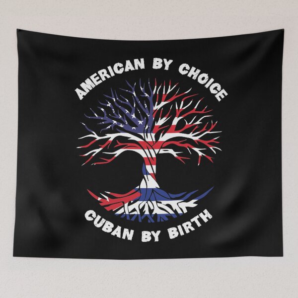 Item preview, Cuban By Birth American By Choice, Half Cuban Half American Flag, Cuban Roots Tree designed and sold by ArtsyloShop.