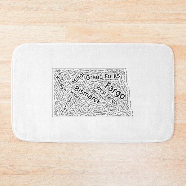 Item preview, North Dakota Cities Map designed and sold by fargomemeteam.