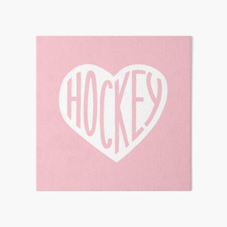 Hockey Heart | handlettered white Art Board Print