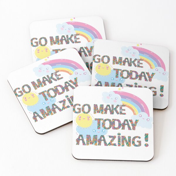 Item preview, Go make today amazing, rainbow & flowers designed and sold by Yellowsprint.