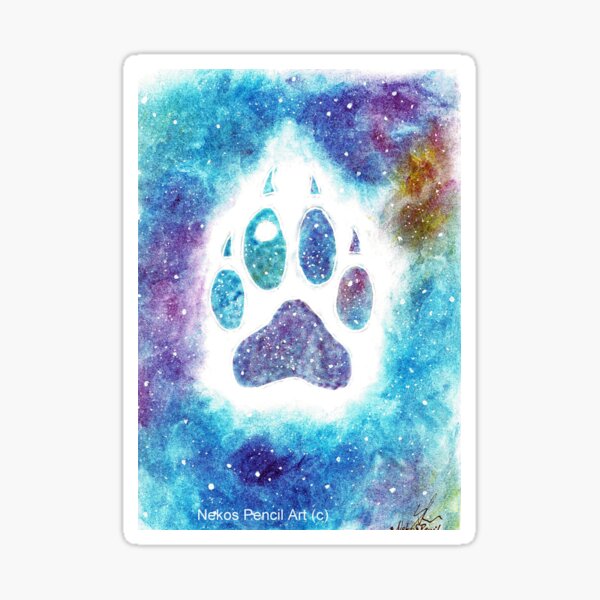 Galaxy wolf- paw Sticker
