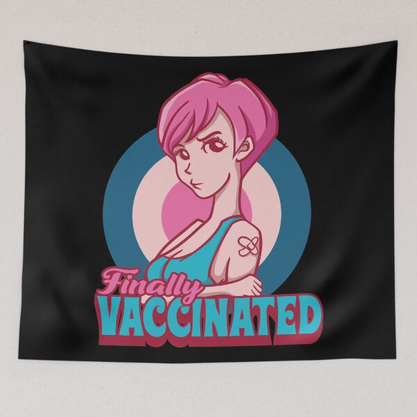 Item preview, Finally I am Vaccinated girl designed and sold by pixeldsigns.