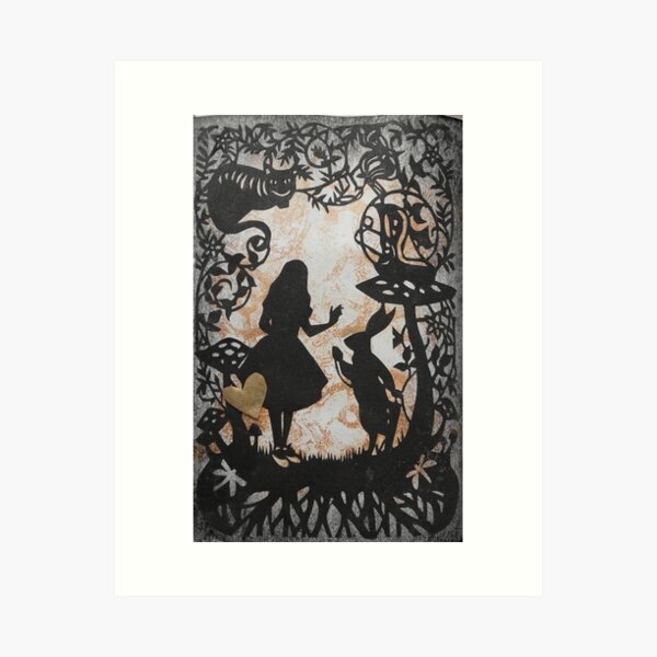 Alice Paper Cutout Metallic Art Print