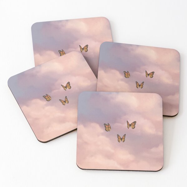 Item preview, Butterflies Fluttering in Pink Sunset Sky designed and sold by trajeado14.