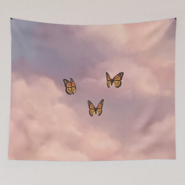 Item preview, Butterflies Fluttering in Pink Sunset Sky designed and sold by trajeado14.