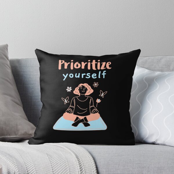 Item preview, Prioritize yourself - young woman doing yoga butterflies designed and sold by GLwithUs.