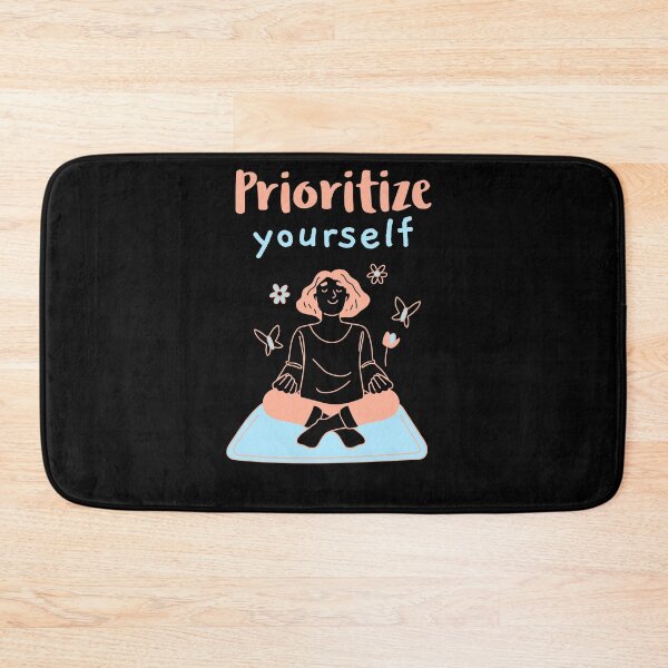 Item preview, Prioritize yourself - young woman doing yoga butterflies designed and sold by GLwithUs.