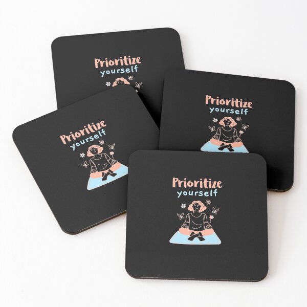 Item preview, Prioritize yourself - young woman doing yoga butterflies designed and sold by GLwithUs.