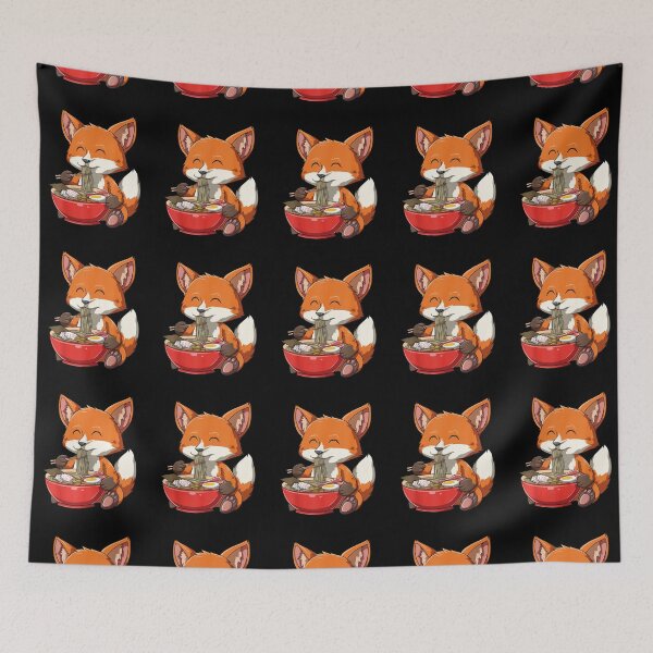 Item preview, cute fox eat ramen, ramen noodles,foodies , Anime lovers designed and sold by justbejoker.