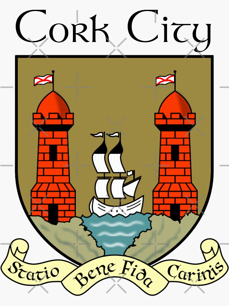 "Coat of Arms of Cork City, County Cork" Sticker for Sale by Shav