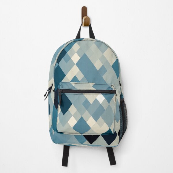 Item preview, geometric square pixel pattern abstract art background in blue designed and sold by Mrvell.