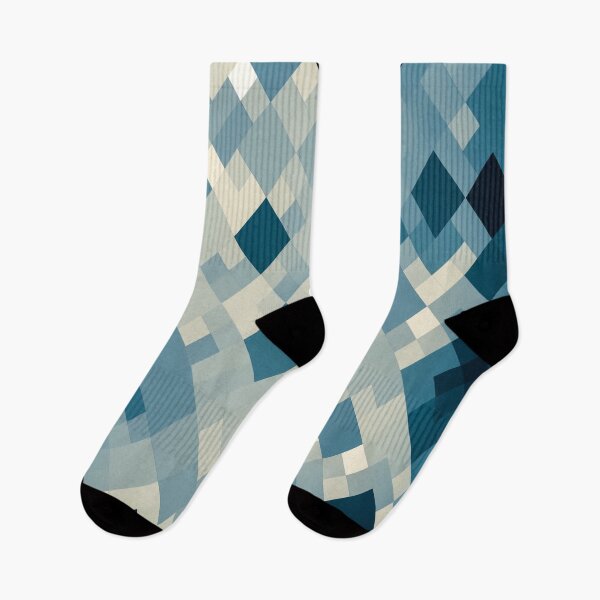 Item preview, geometric square pixel pattern abstract art background in blue designed and sold by Mrvell.