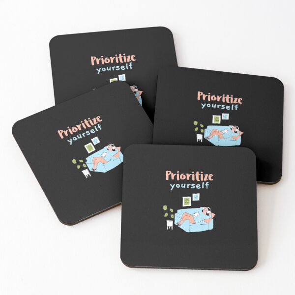 Item preview, Prioritize yourself - young woman chilling couch music designed and sold by GLwithUs.