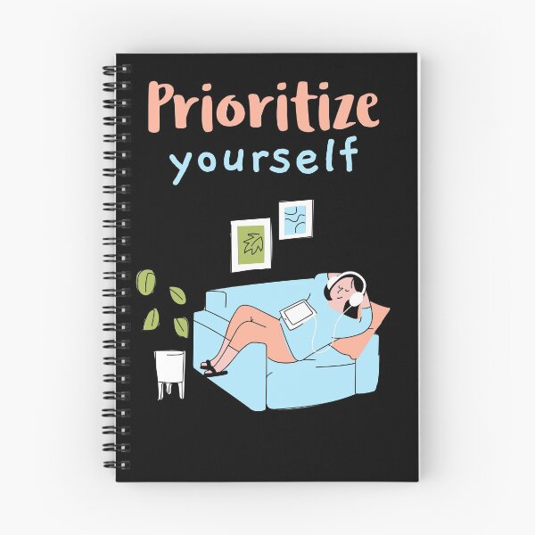 Item preview, Prioritize yourself - young woman chilling couch music designed and sold by GLwithUs.
