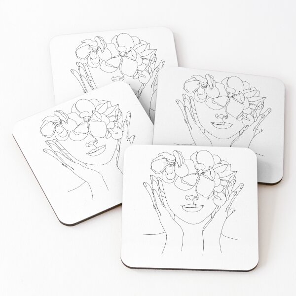 Item preview, Woman Faces with Flowers Line Art, Female Face Line Art Print, Fashion Woman Line Art Print, Abstract Woman Line Art, Line Drawing Woman Art designed and sold by OneLinePrint.