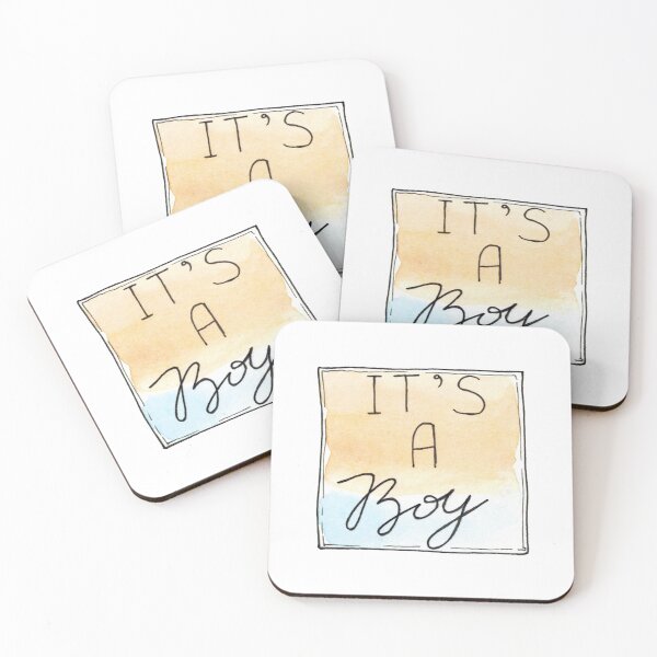Item preview, Watercolor card with the inscription ITS A BOY designed and sold by FuzzyLogicKate.