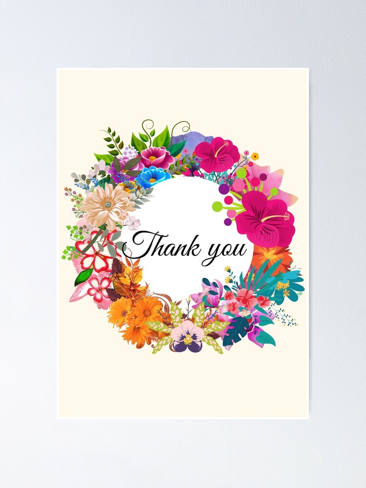 Thank You in Rainbow Colored Pencil Art Board Print for Sale by