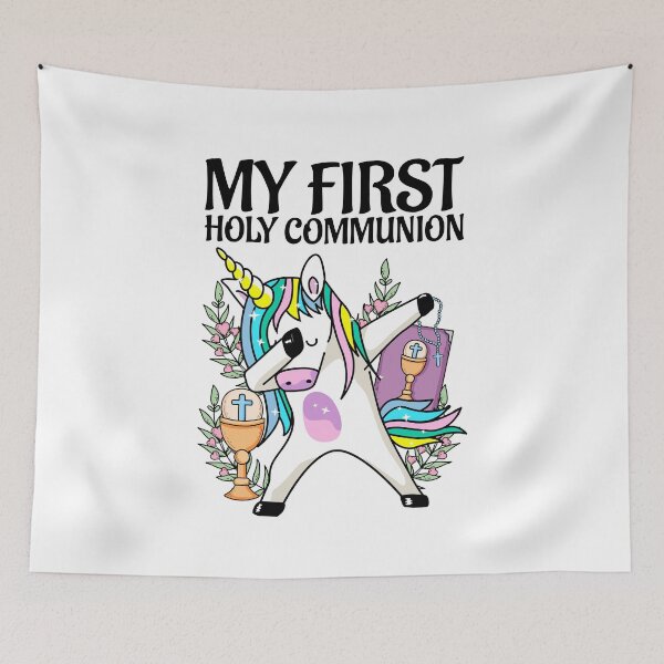 Item preview, First Holy Communion Dabbing Unicorn designed and sold by Maria Garcia.