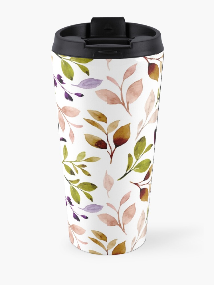 Alternate view of Leaf painting in watercolor Travel Mug