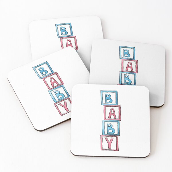 Item preview, Watercolor cubes with the inscription baby designed and sold by FuzzyLogicKate.