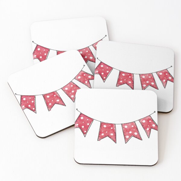 Item preview, Watercolor garland with pink flags designed and sold by FuzzyLogicKate.